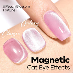 Modelones rosa ojo-gato purpurina magnética para efectos variables con magneto
