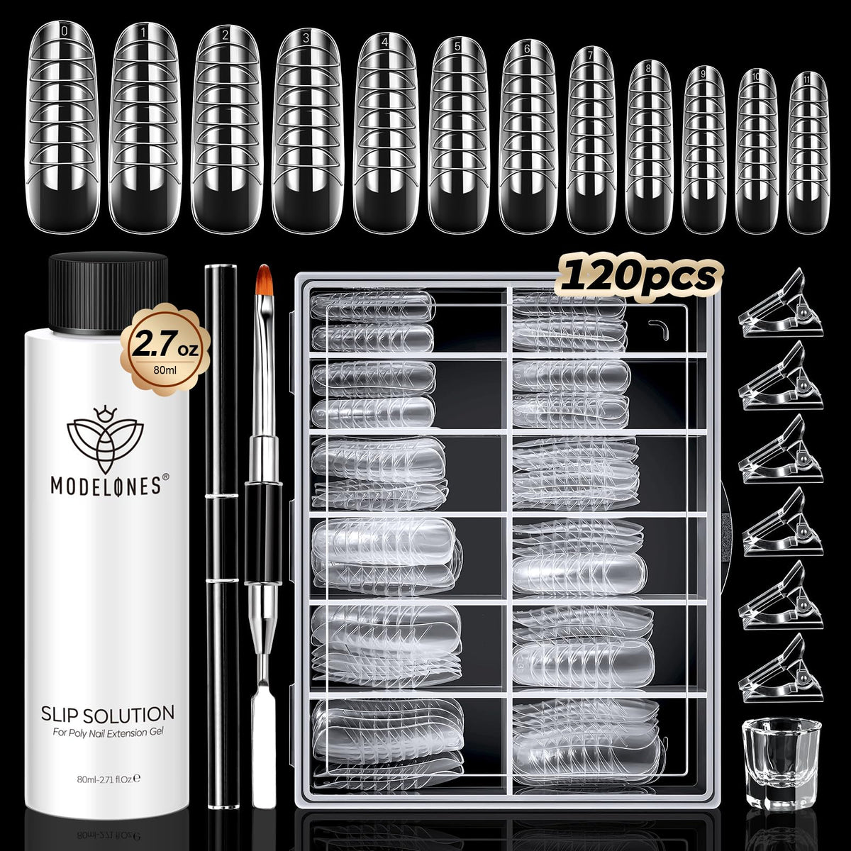 Modelones slip solution bottle for smooth poly gel application and reduced stickiness