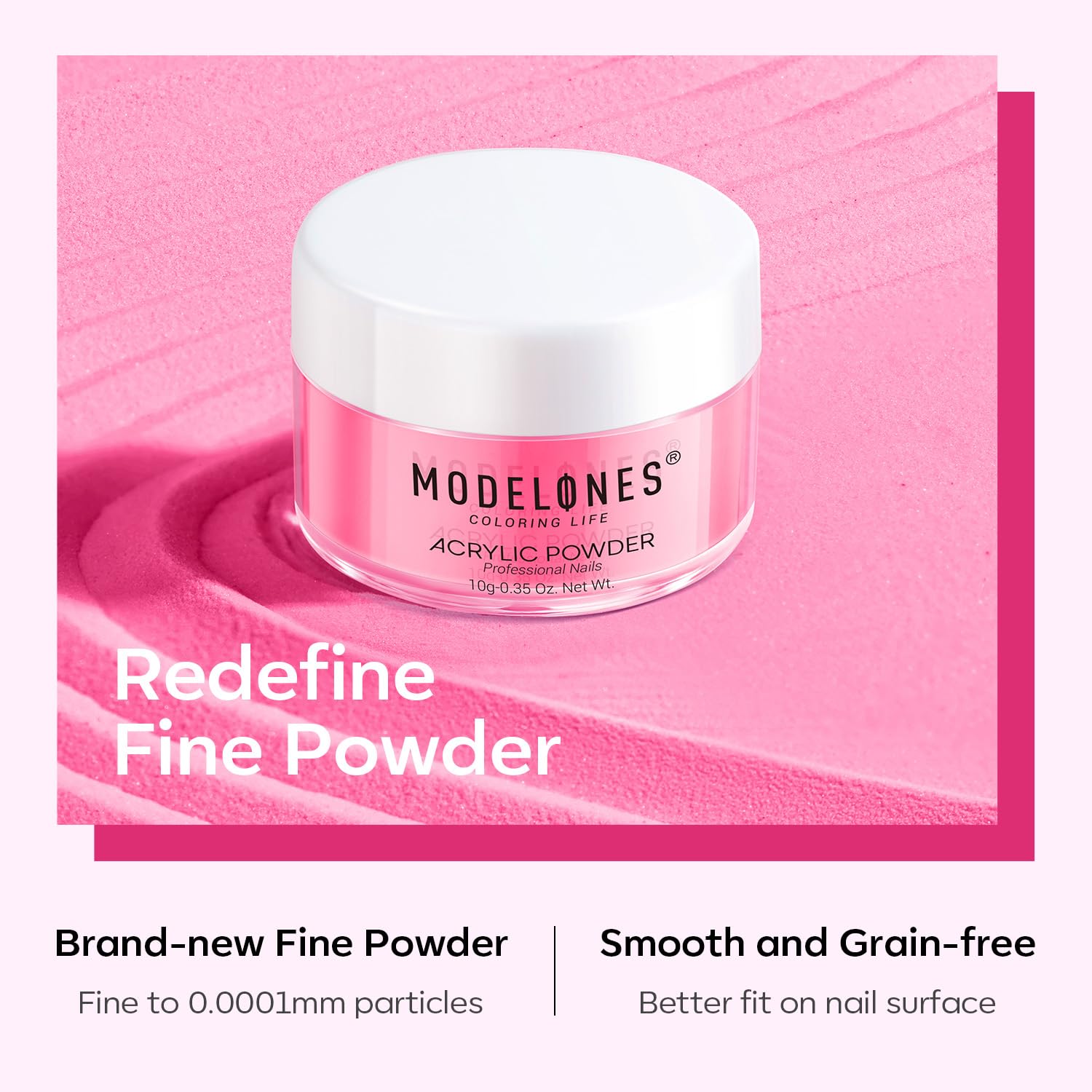 Modelones strengthens natural nails when used with monomer liquid for longer wear