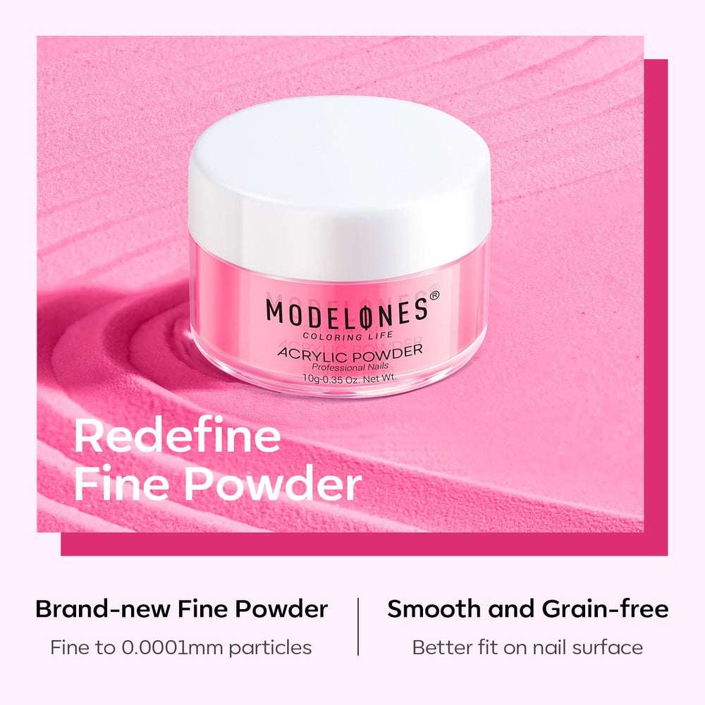 Modelones strengthens natural nails when used with monomer liquid for longer wear