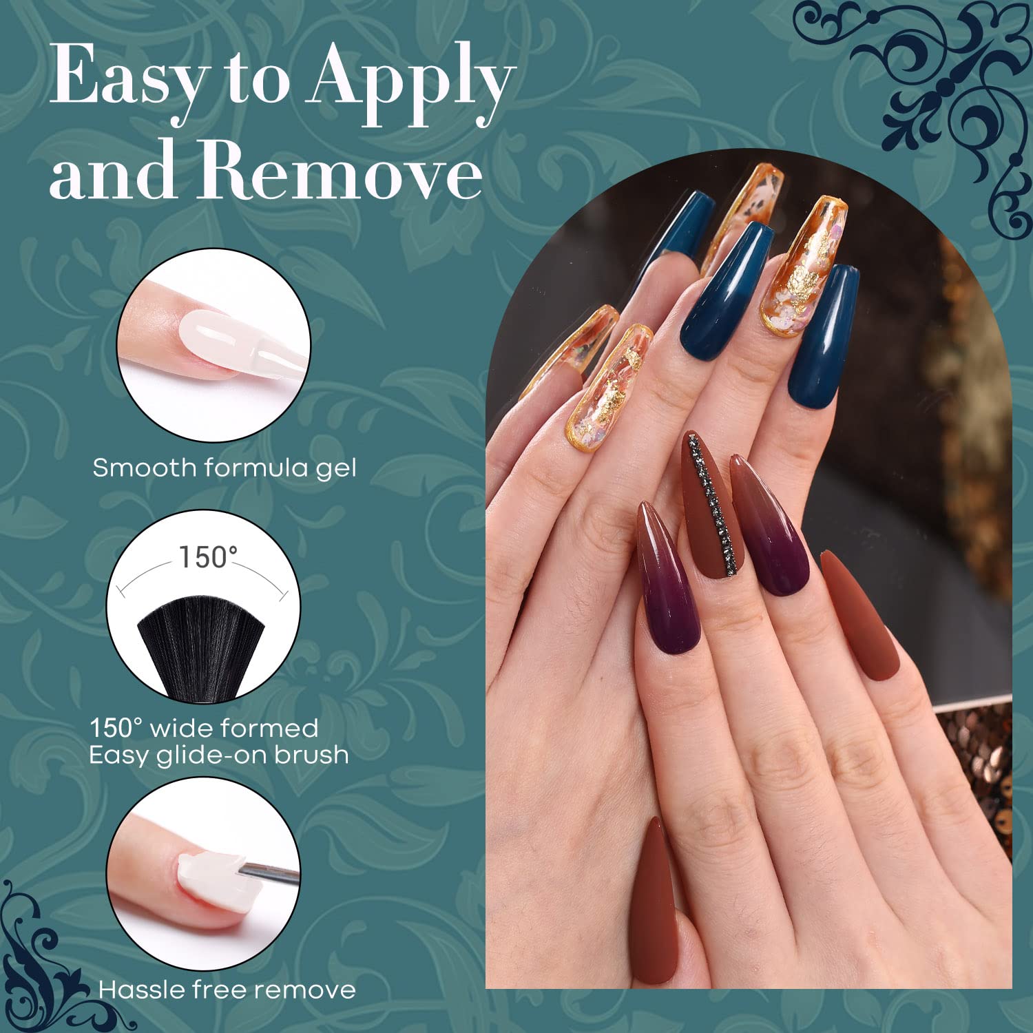Modelones three layer full coverage gel nail polish demonstration.
