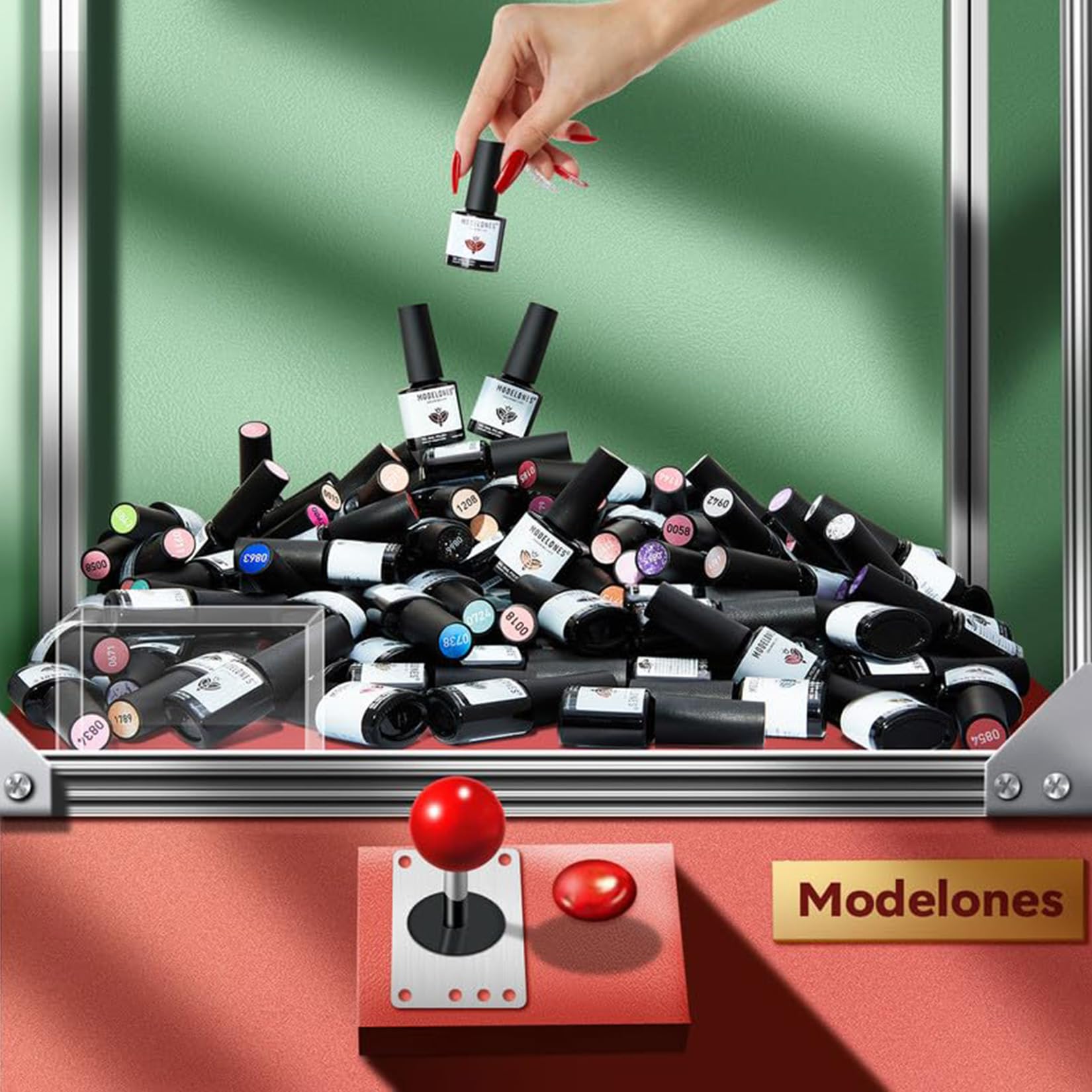 Modelones glitter top coat bottle adds festive sparkle and accent.
