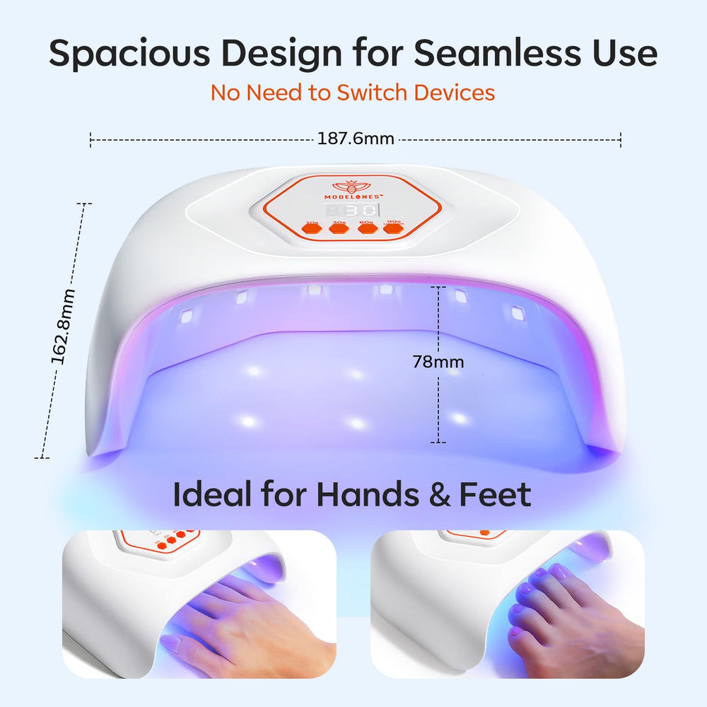 Modelones UV LED Nail Lamp includes power adapter for easy setup