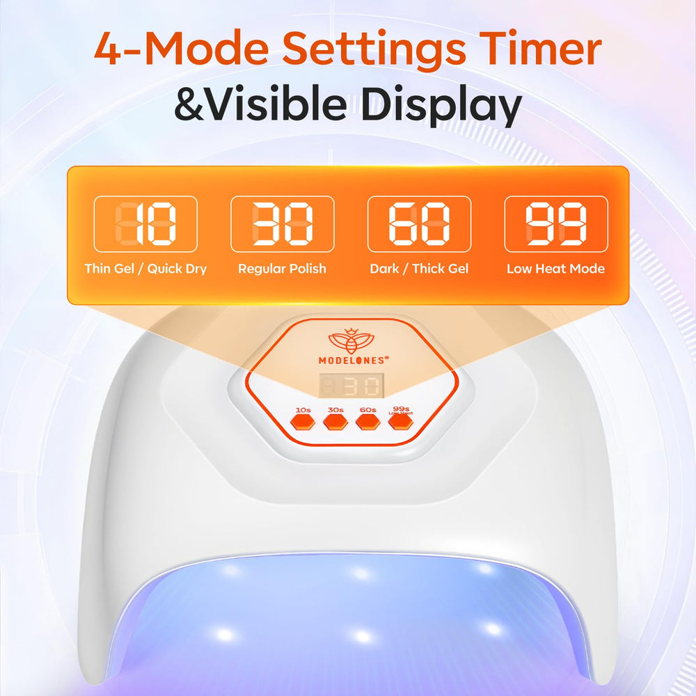 Modelones UV LED Nail Lamp interior space fits multiple fingers at once for efficiency