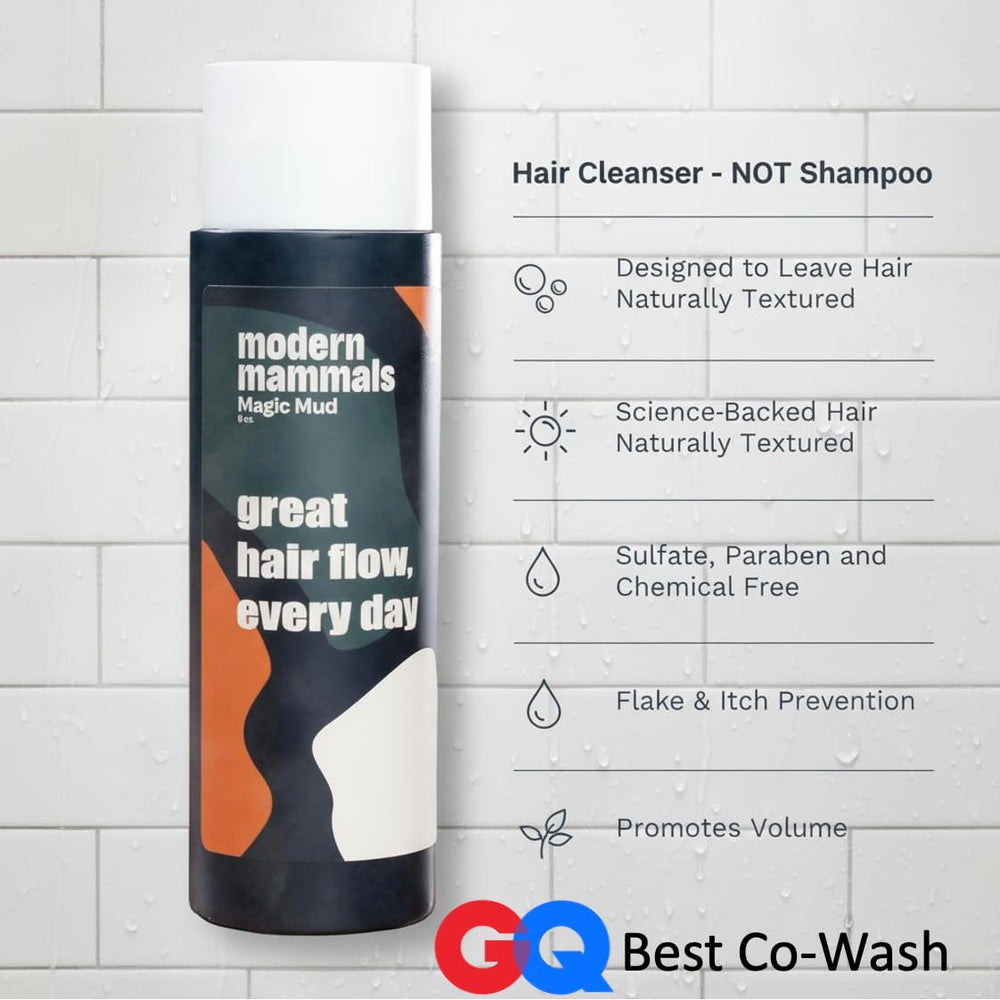 Modern Mammals Mens Shampoo Alternative dispense cap enables easy, mess-free application.