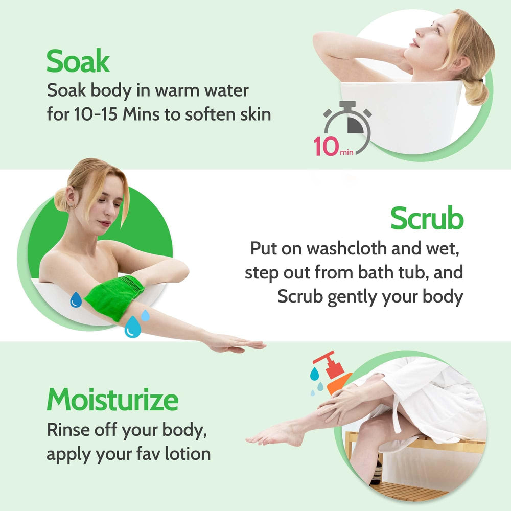 Modu spa-at-home use demonstrates relaxing exfoliation during shower or bath.
