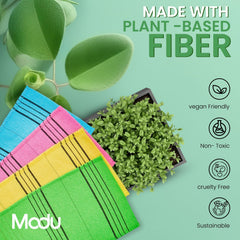Modu vegan viscose close-up highlights sustainable, skin-friendly material.