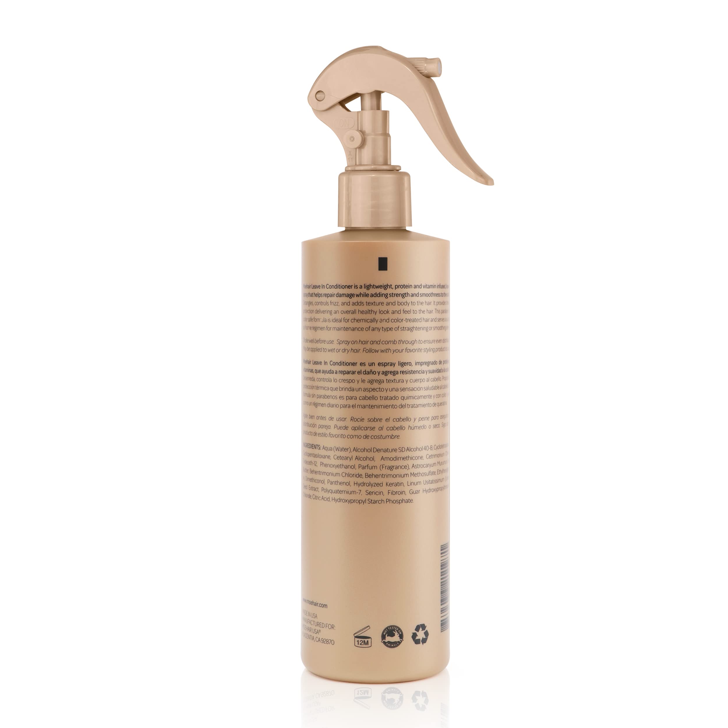 MOEHAIR Leave-in Conditioner soft-shine shows glossy touchable ends after styling
