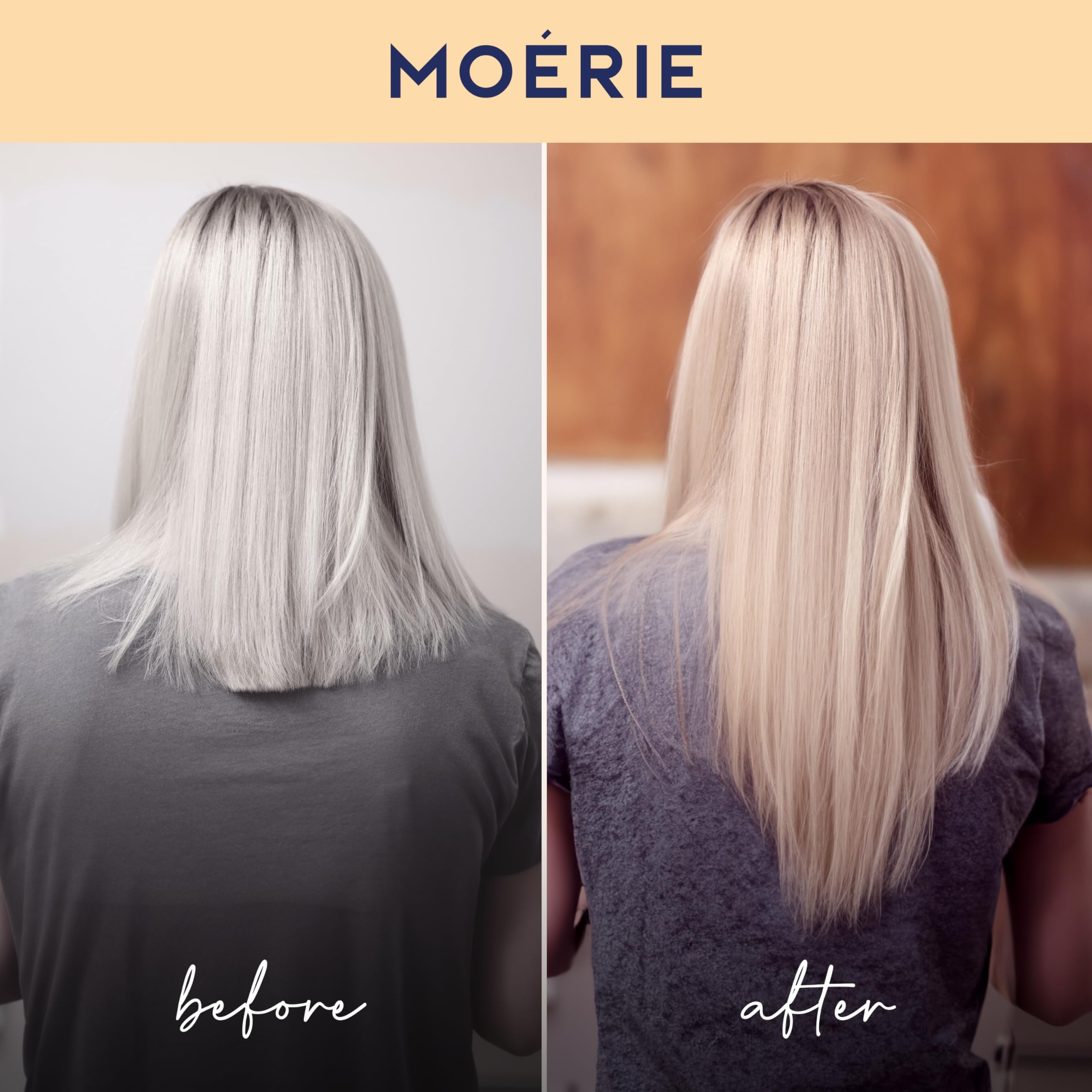 Moerie spray bottle application demonstrates easy lift and shine.
