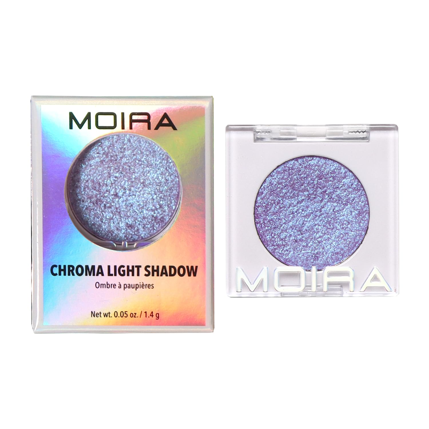 Moira Chroma Light Shadow Lilac Love compact reveals metallic finish for easy daily looks