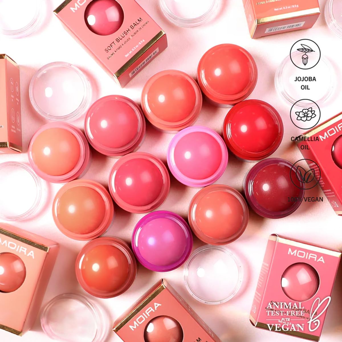 Moira Soft Blush Balm 009 Love Core look diario, retoques rápidos y sutiles.