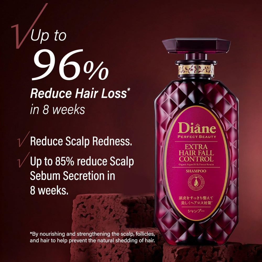 Moist Diane argan oil keratin serum nourishes and strengthens hair.