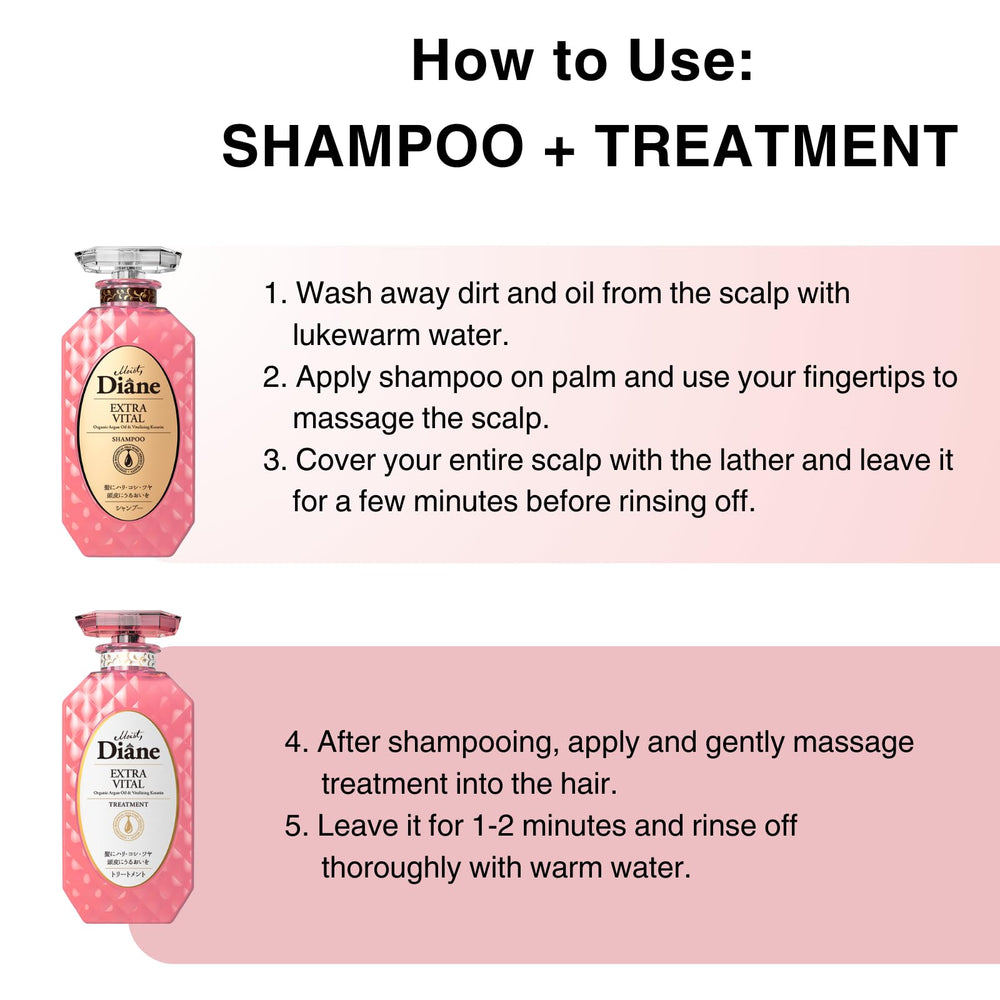 Moist Diane hair-lather demonstration to show gentle cleansing.