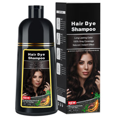 MOISTAR dark brown dye shampoo packaging shows ammonia-free 3-in-1 formula