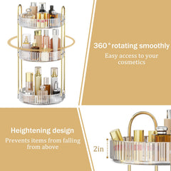 MOKANI 360 rotating organizer side view shows three-tier layout.