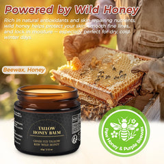 Mokasakiso Beef Tallow Balm whipped texture scoop for non-greasy hand hydration.