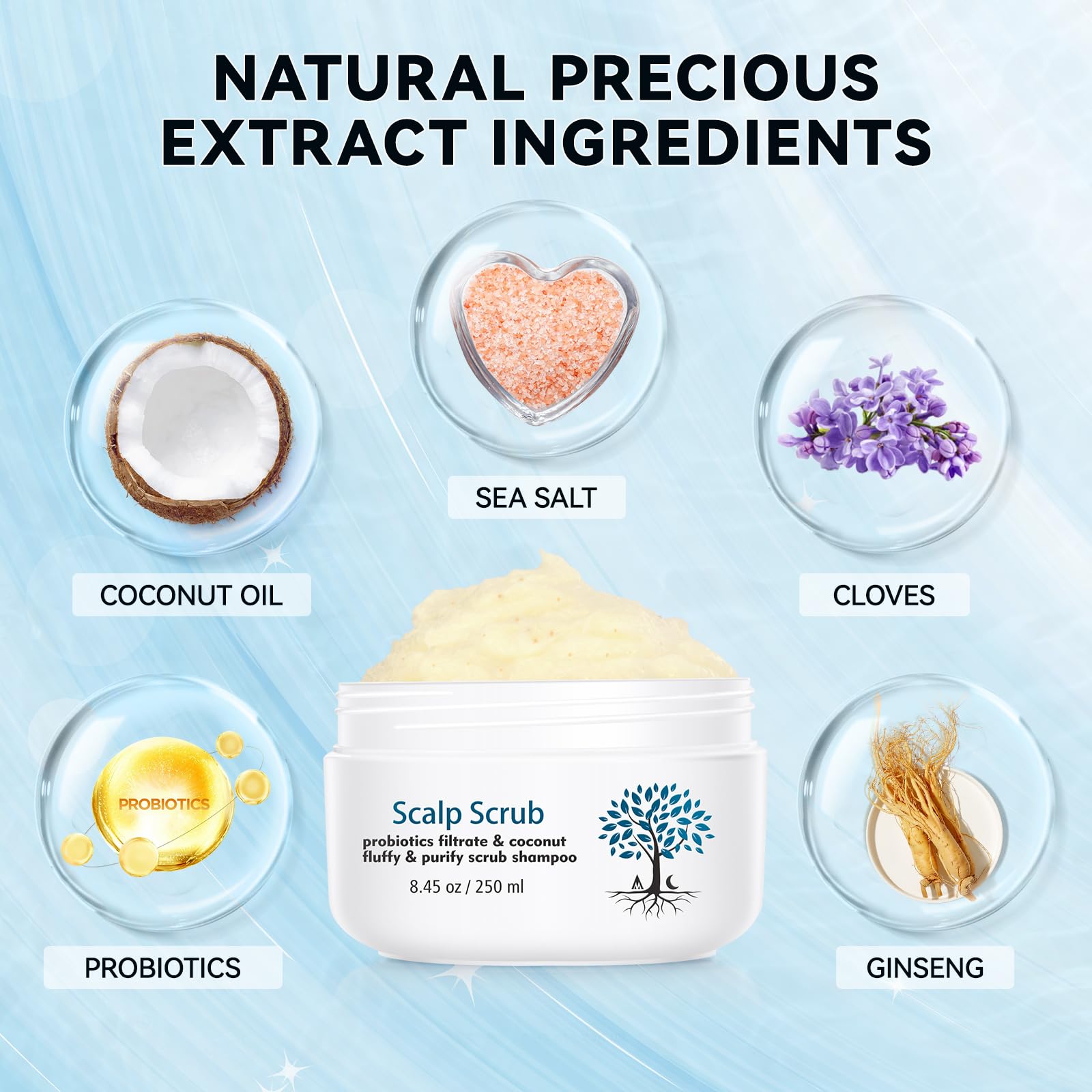 Mokasakiso Scalp Scrub application highlights easy, gentle cleansing on the scalp