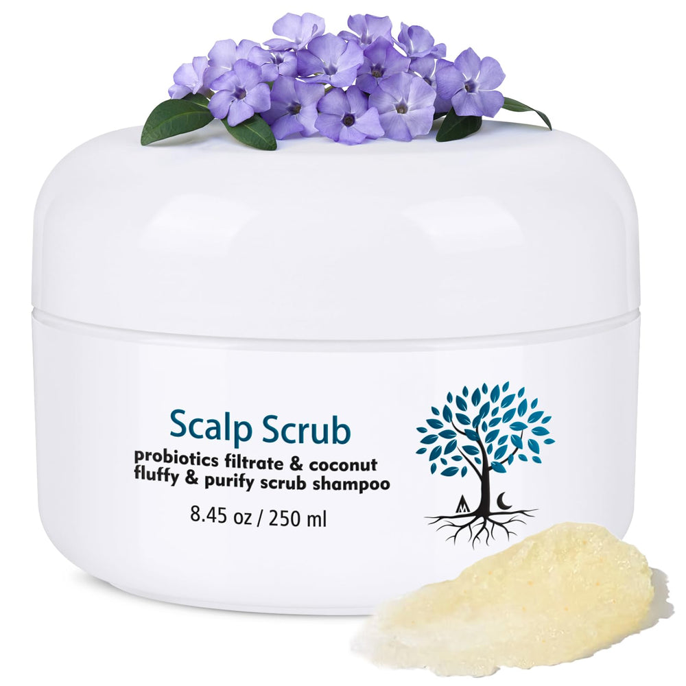 Mokasakiso Scalp Scrub bottle pour demonstrates deep cleansing for a refreshed scalp