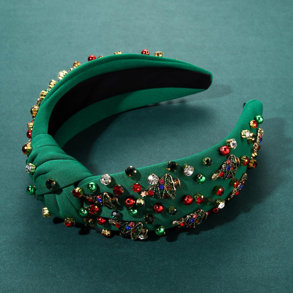 mokkia christmas headband adorned with Christmas tree charm for festive charm.