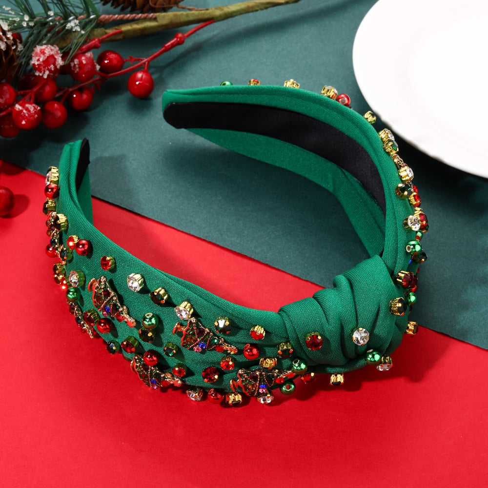mokkia christmas headband accented with snowflakes for wintry elegance.