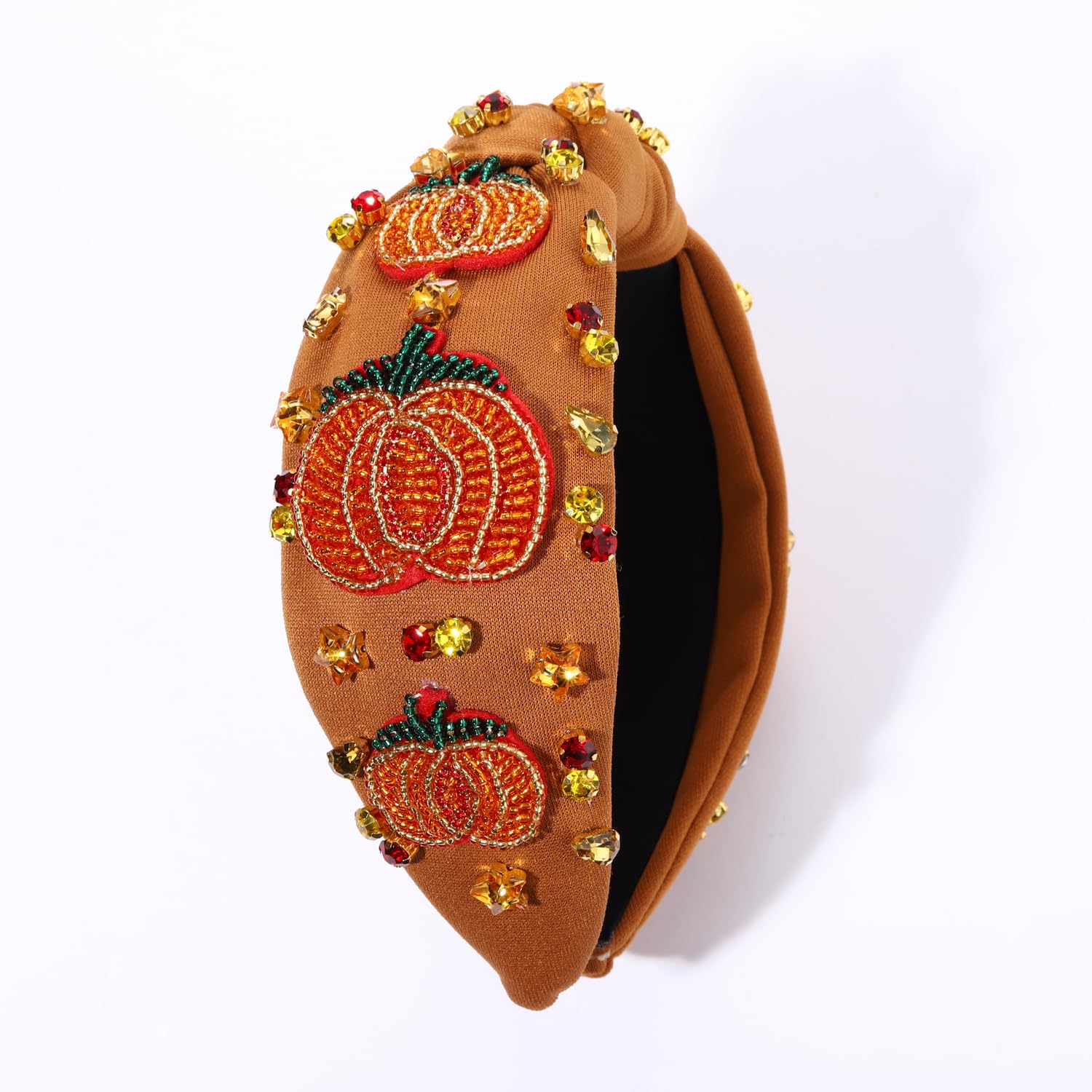 Mokkia headband styled with fall outfit for photos.