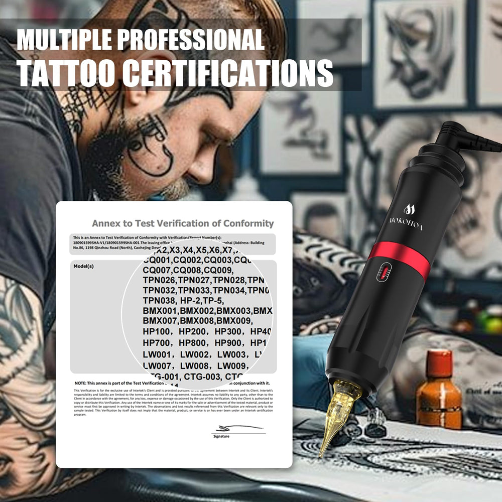 MOKOHOA tattoo gun kit wired battery ensures stable power for longer practice sessions.