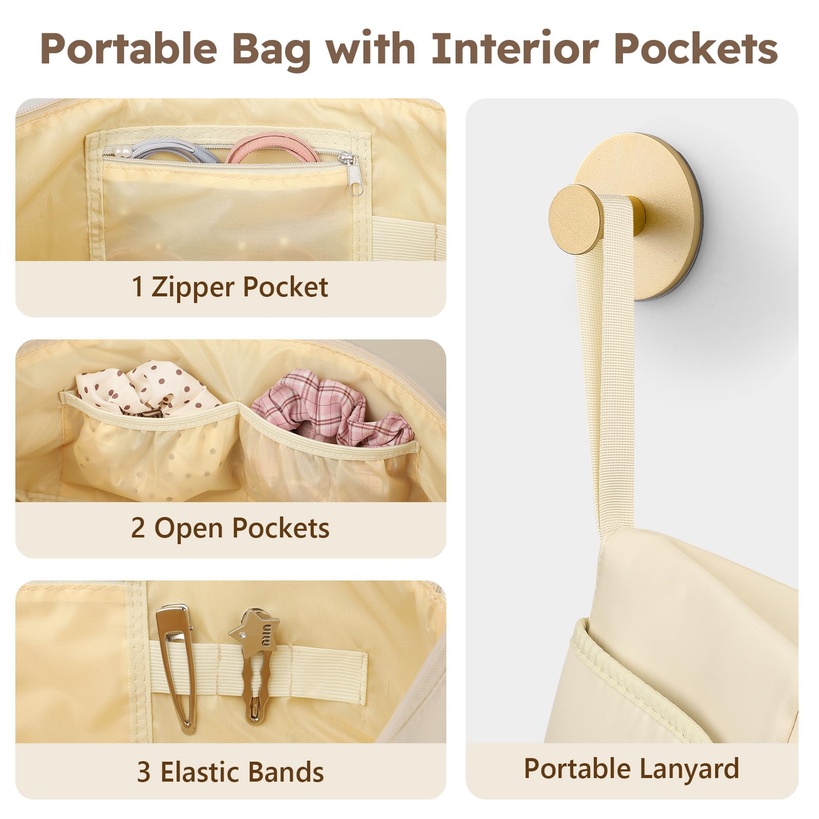 MOKURA interior pockets organize clips and small accessories