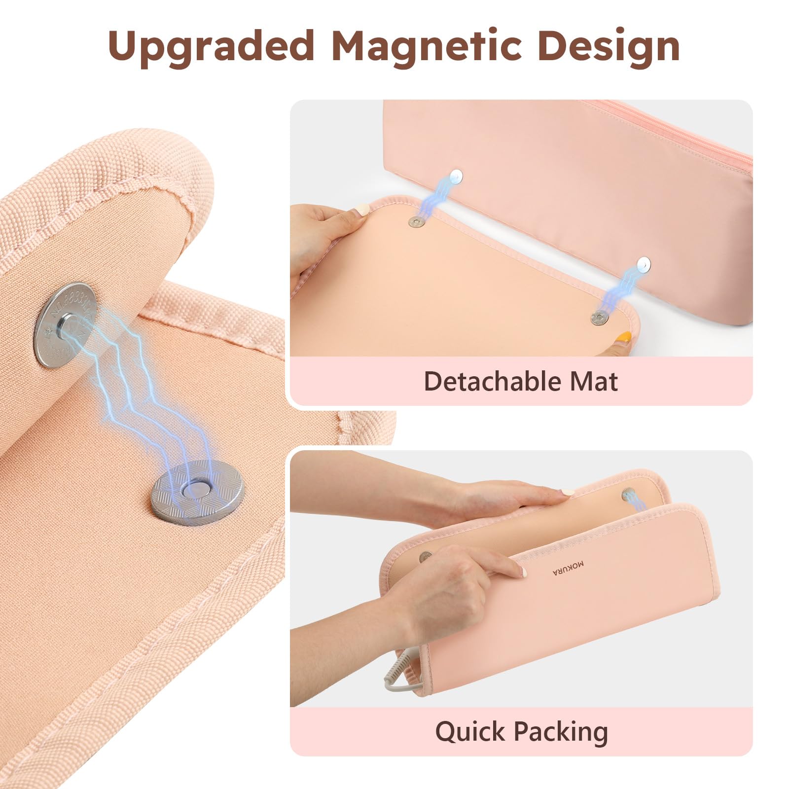 MOKURA interior with pockets and elastic bands for organization.
