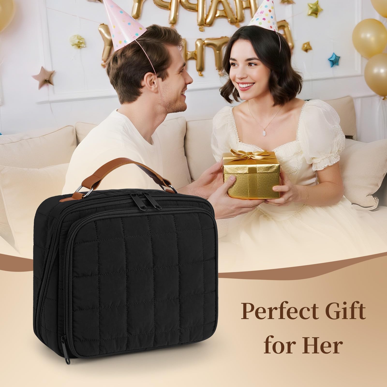 MOKURA Quilted Makeup Bag gift-ready packaging suitable for gifting.