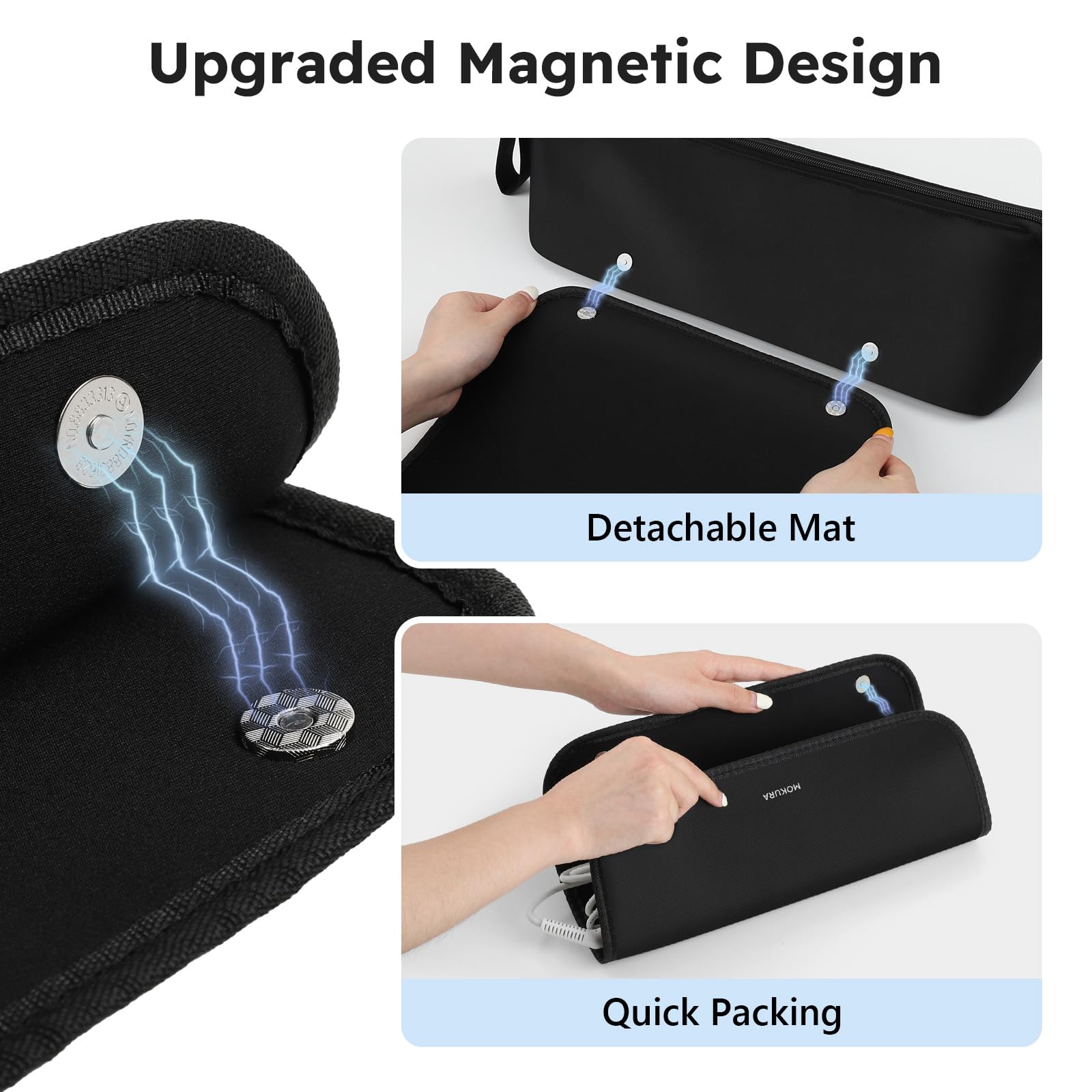 MOKURA travel bag fits curling irons and straighteners up to 14 inches