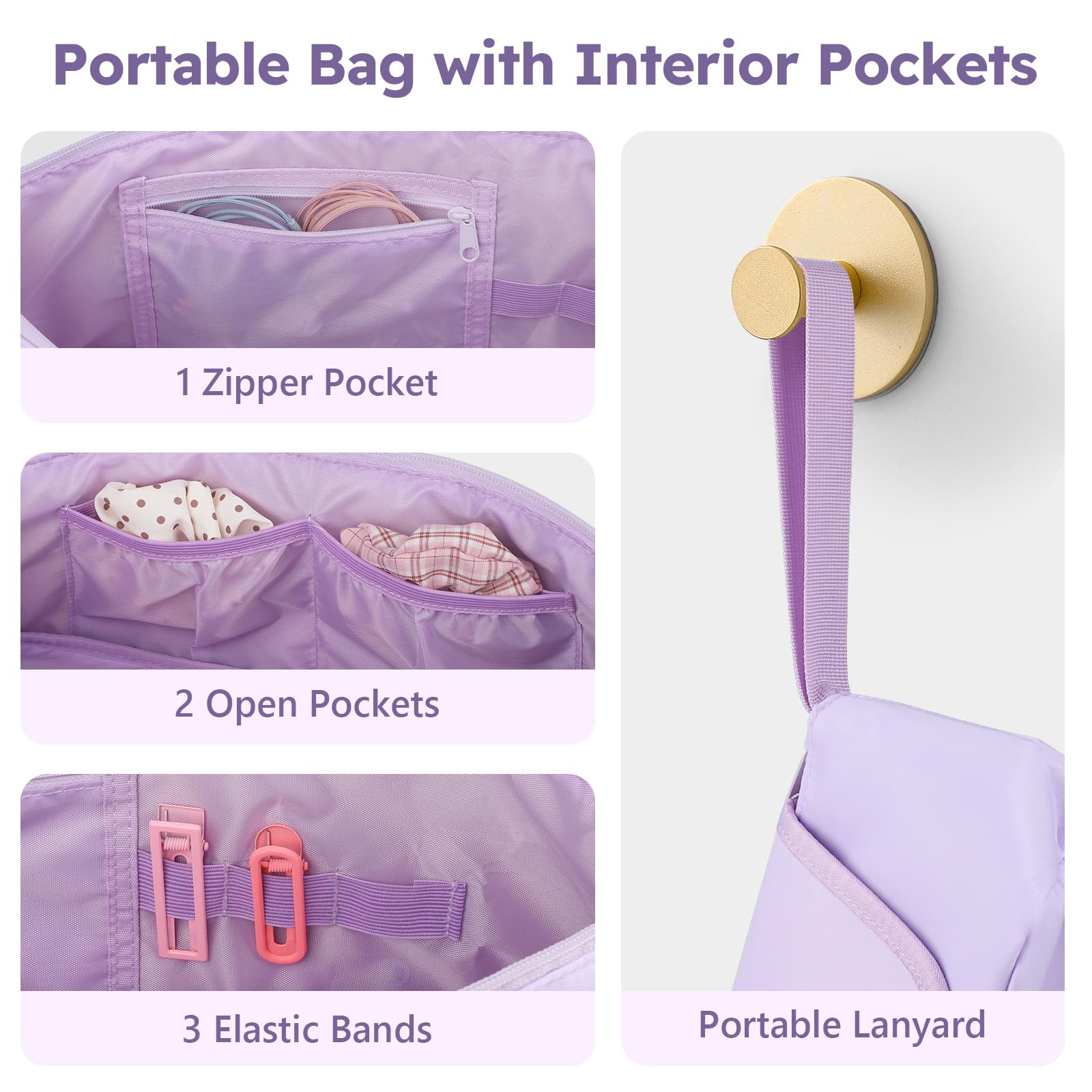MOKURA foldable travel bag with a hand strap for easy transport