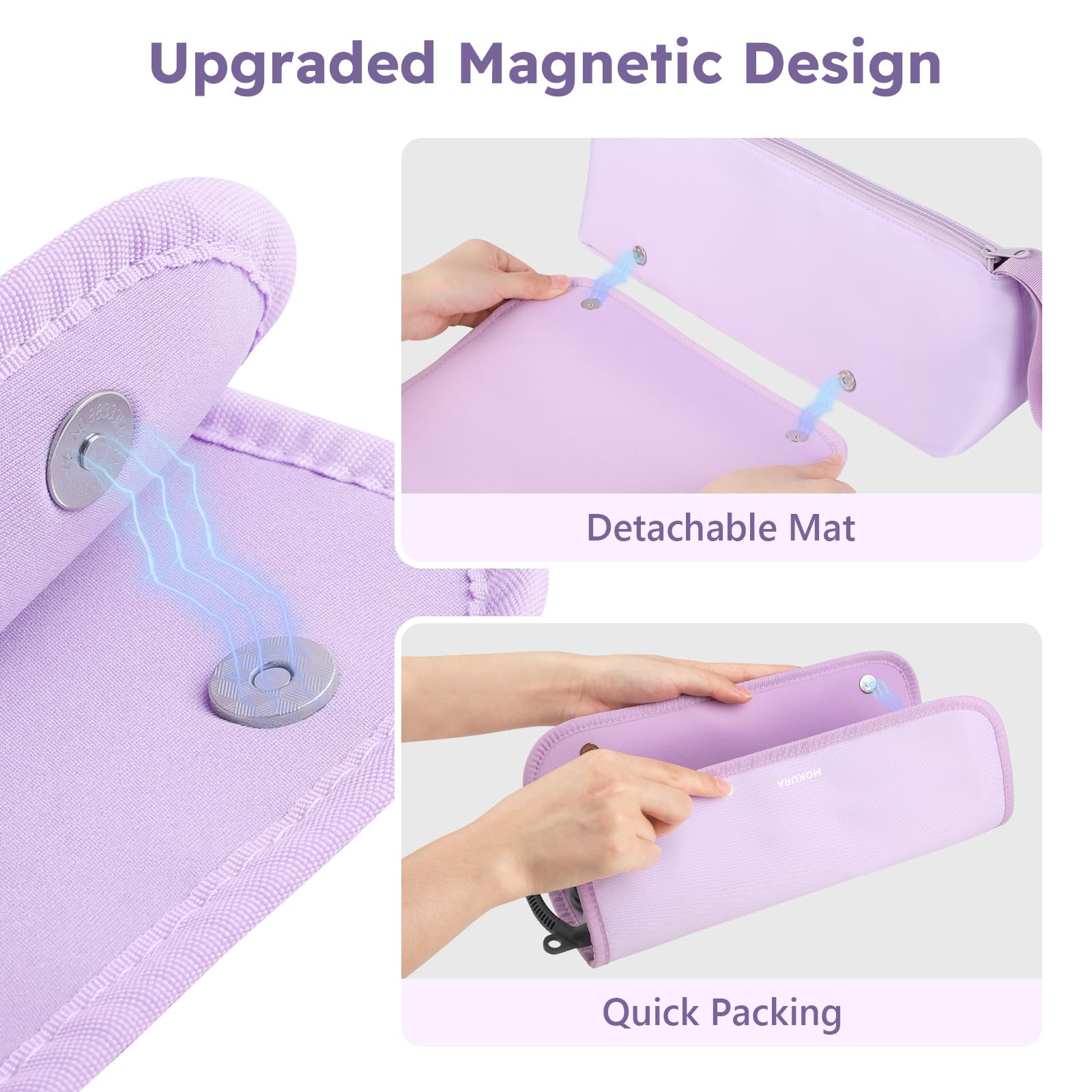 MOKURA travel bag interior pockets organize cords and clips