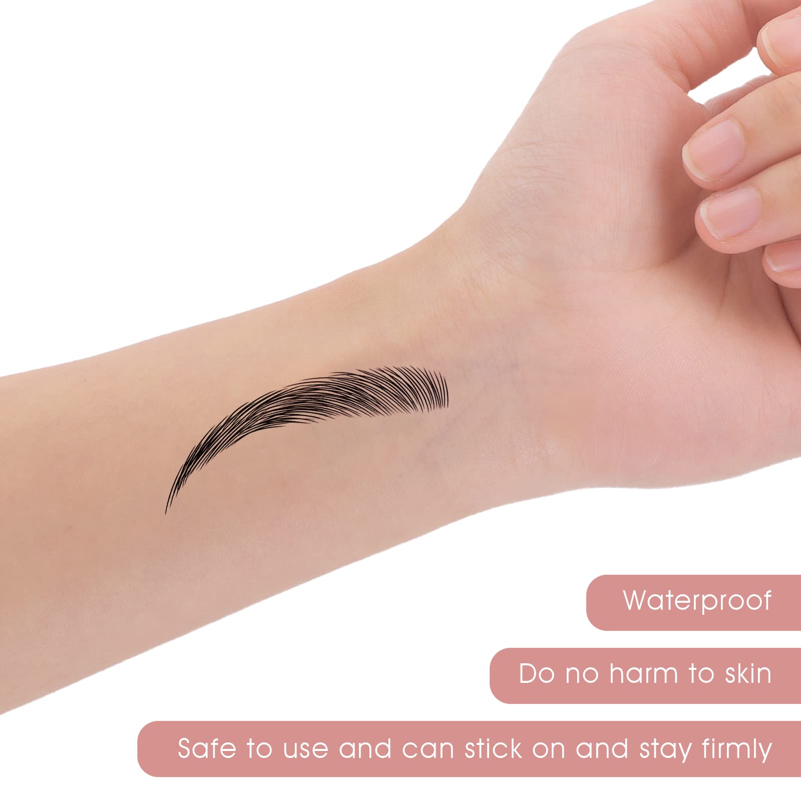 Molain eyebrow stickers demo on skin for confident daily wear