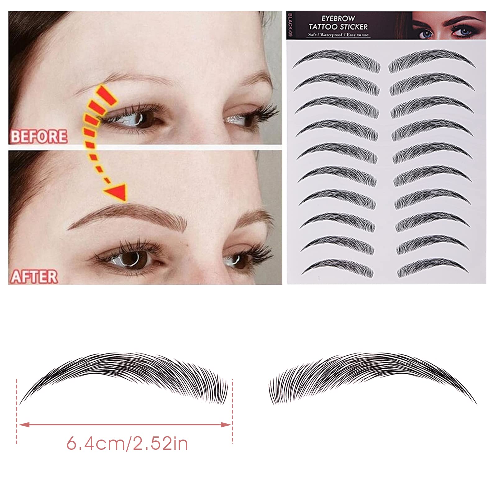 Molain 4D eyebrow tattoos application steps guide for quick at-home grooming