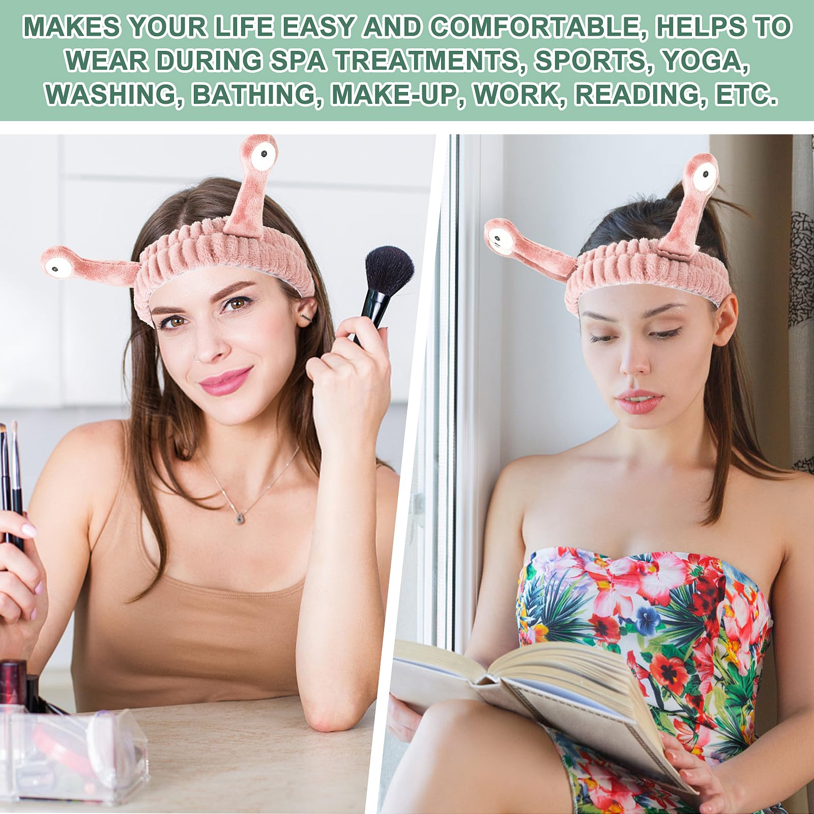 Molain face-wash headband pink elastic for secure during baths.