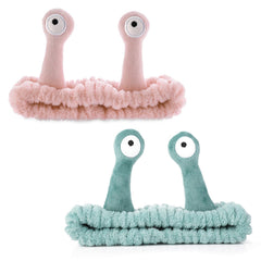 Molain palm-snail headband pink design keeps hair tidy during face washing.
