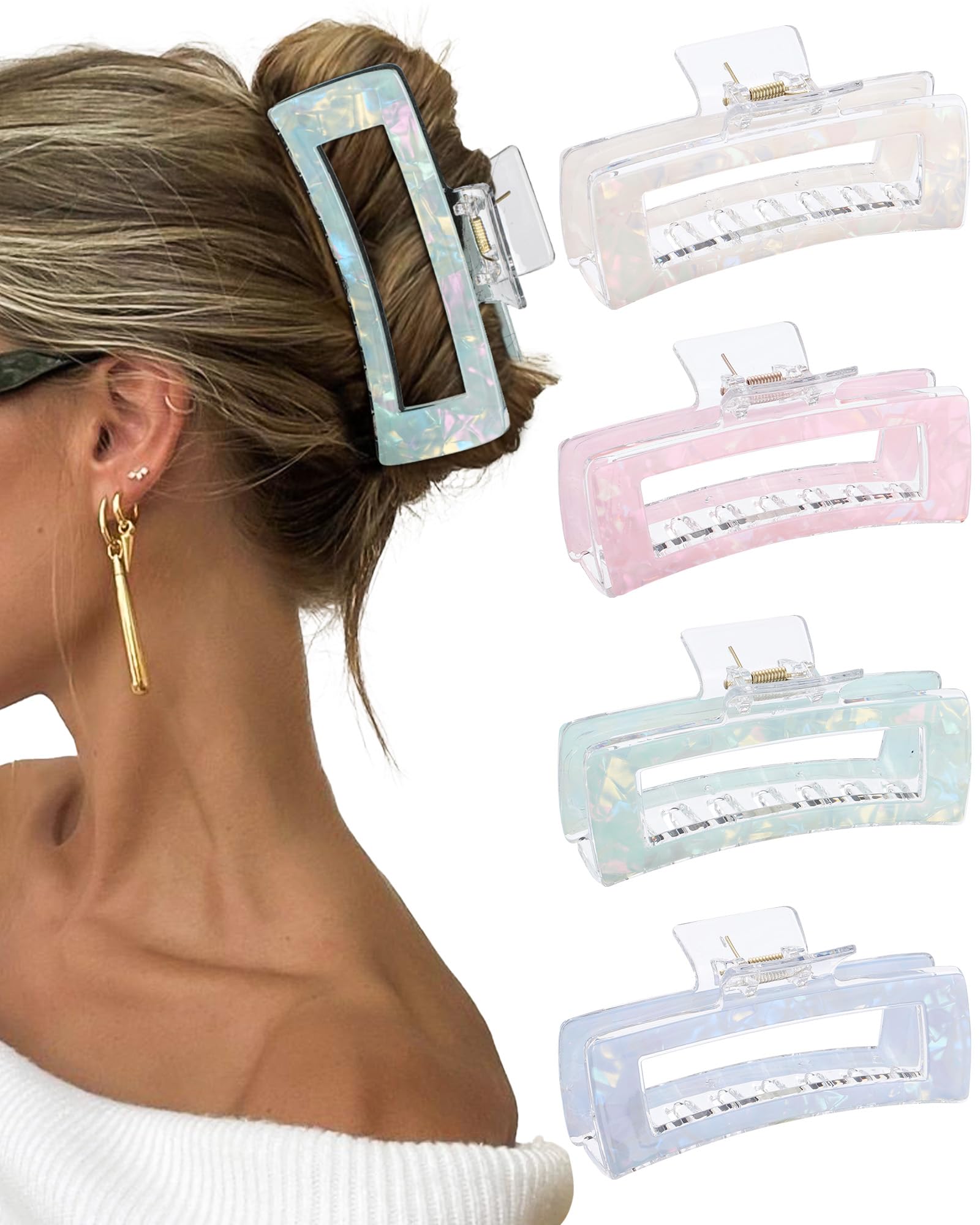 Molans 5Inch large hair clip in mixed colors for a stylish, secure hold