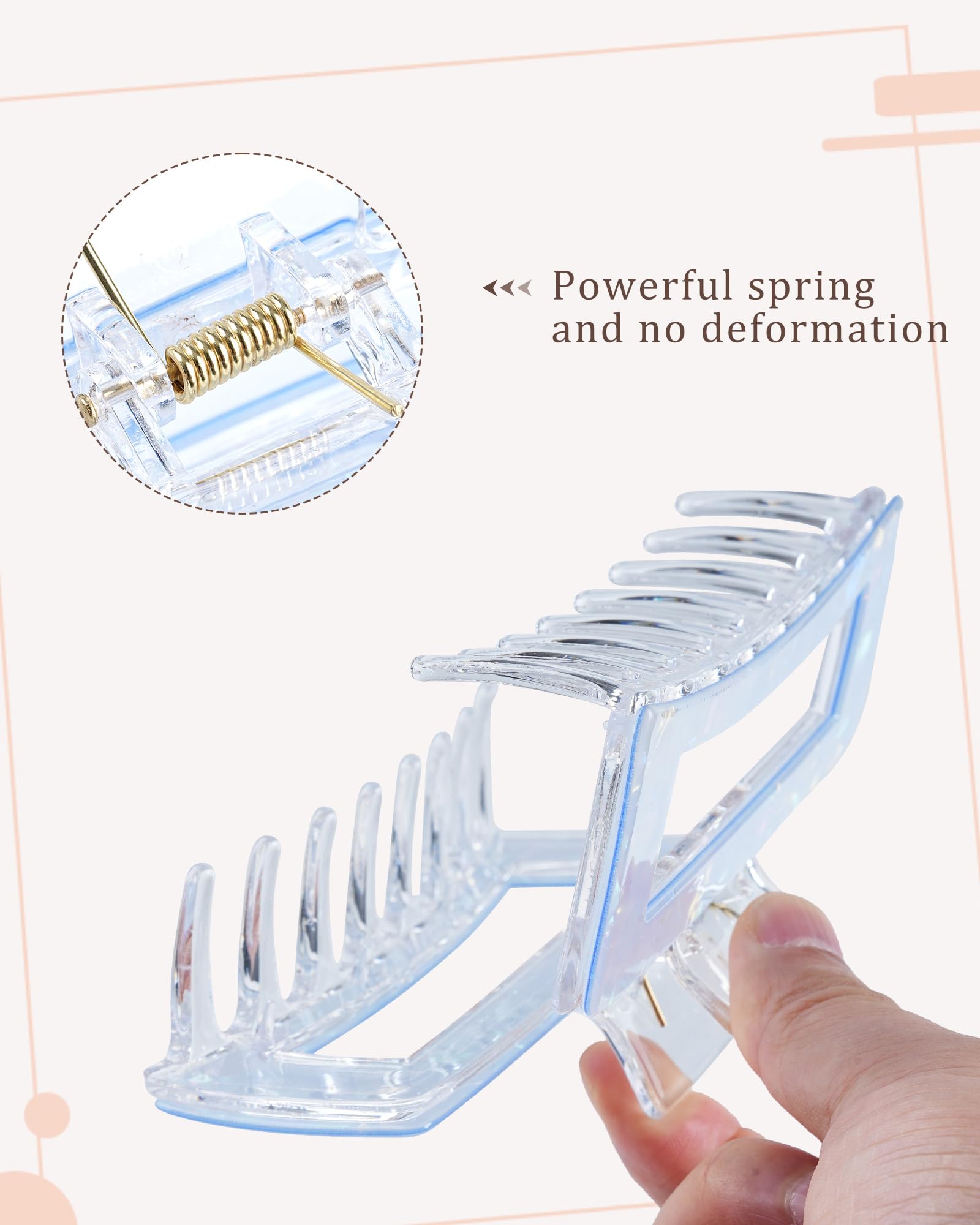 Molans 5Inch large hair clip close-up showing non-slip grip for thick hair