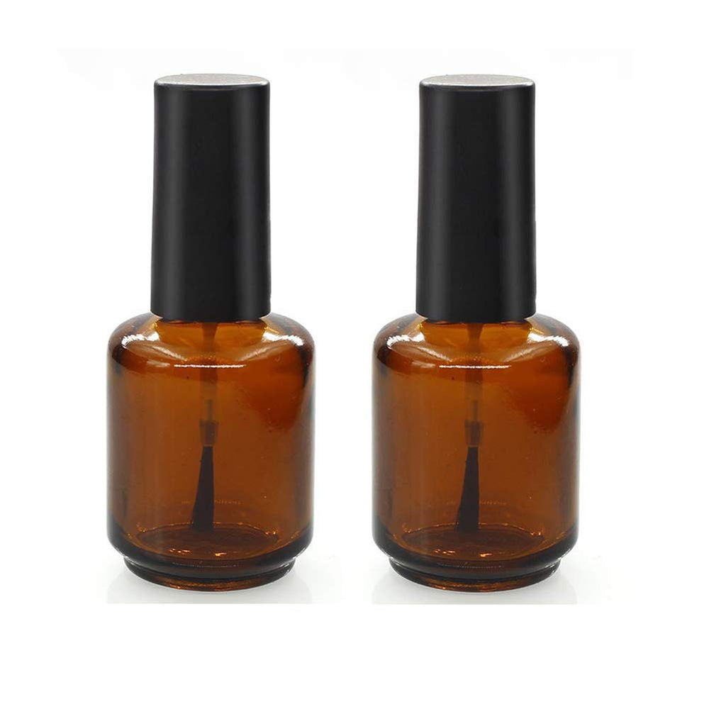 Mollensiuer 6pcs 15ml brown glass bottles set for DIY nail polish storage