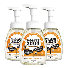 Molly's Suds Foaming Hand Soap Citrus Grove pump bottle for gentle cleansing and fresh citrus aroma.