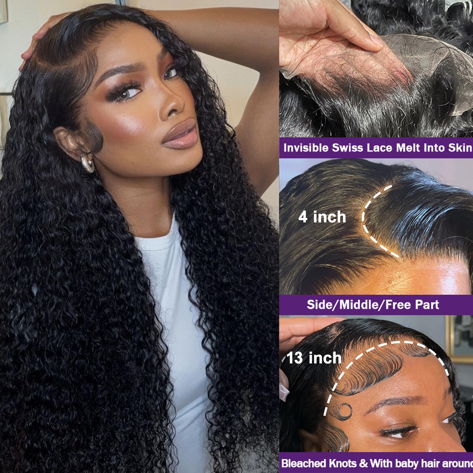 Momaksa 13x4 HD lace detail for seamless scalp blend.