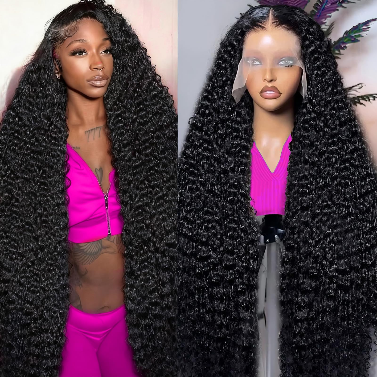 Momaksa 30-inch deep wave lace-front wig offers a natural hairline for daily wear.