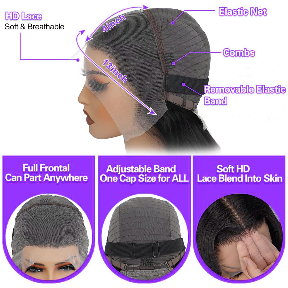 Momaksa glueless cap with adjustable straps for secure fit.