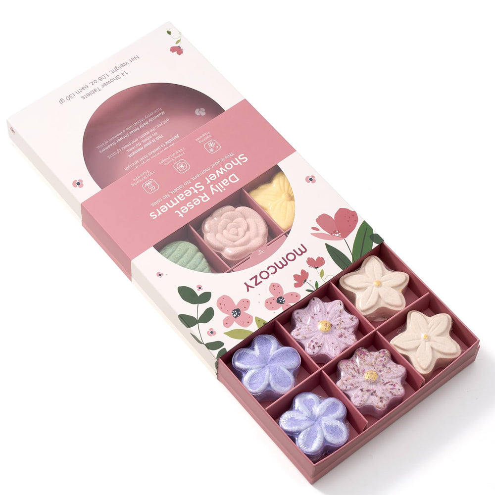 Momcozy gift-ready shower steamers set perfect for self-care gifts.