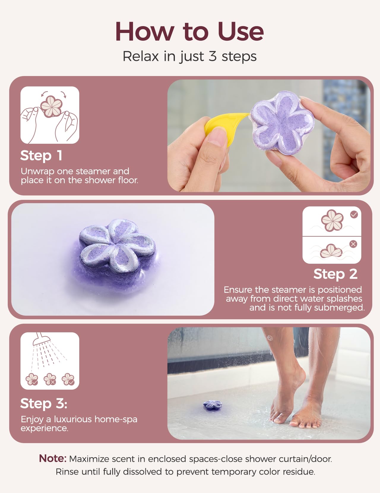 Momcozy peony flower shape steamers for luxurious spa moment.