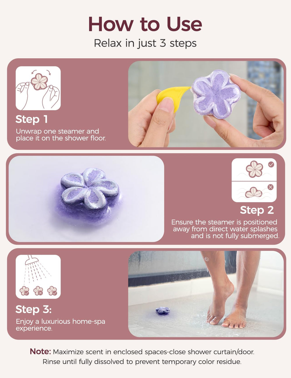 Momcozy peony flower shape steamers for luxurious spa moment.