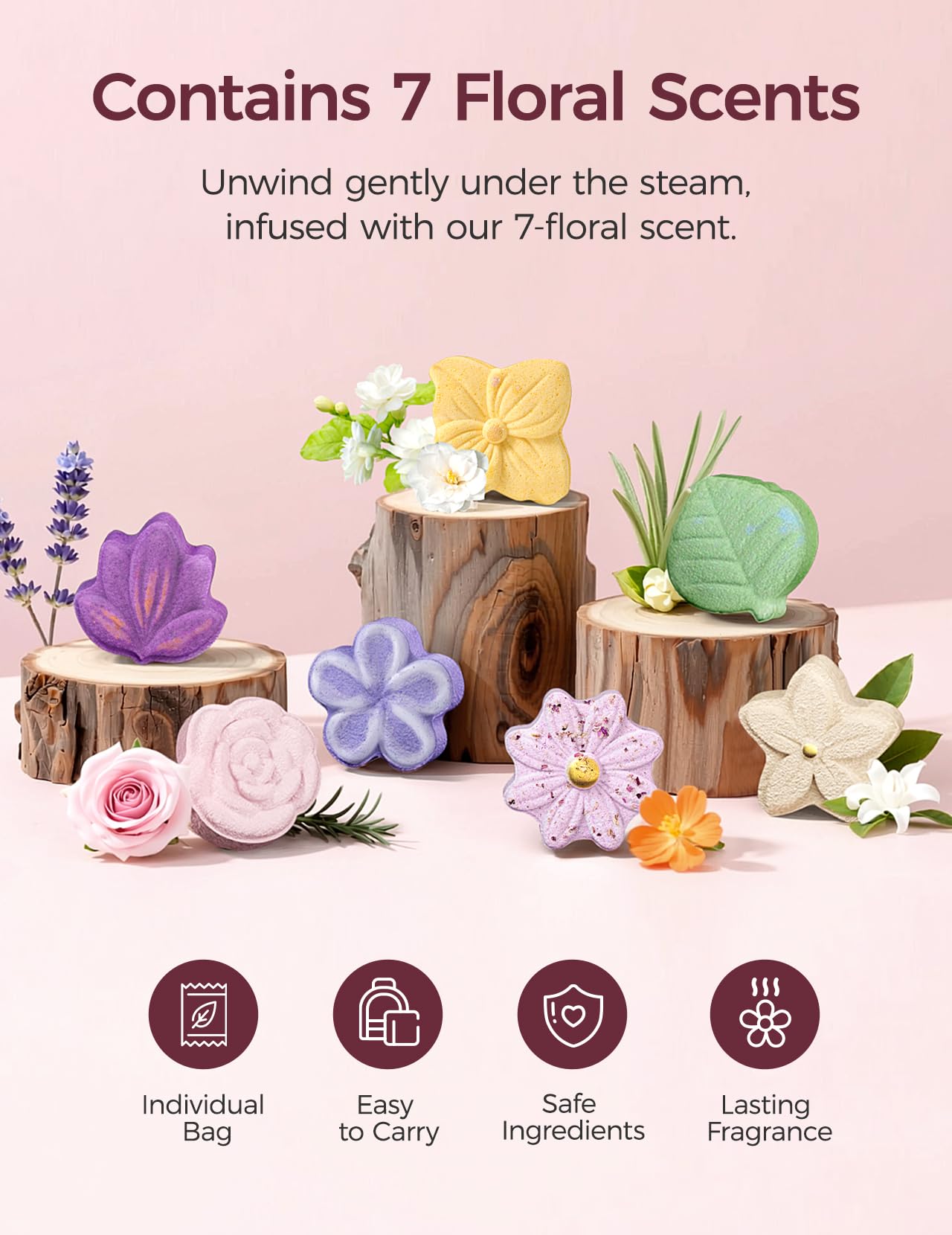 Momcozy rose bloom shape steamers for mood-boosting shower ritual.