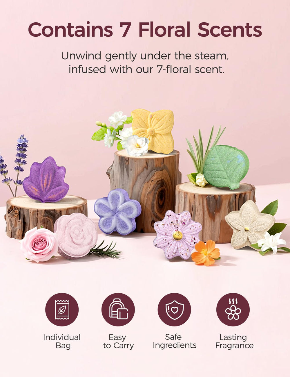 Momcozy rose bloom shape steamers for mood-boosting shower ritual.