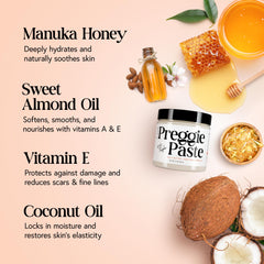 MOMMY LIFE stretch mark cream tub close-up emphasizing firming texture and smooth application