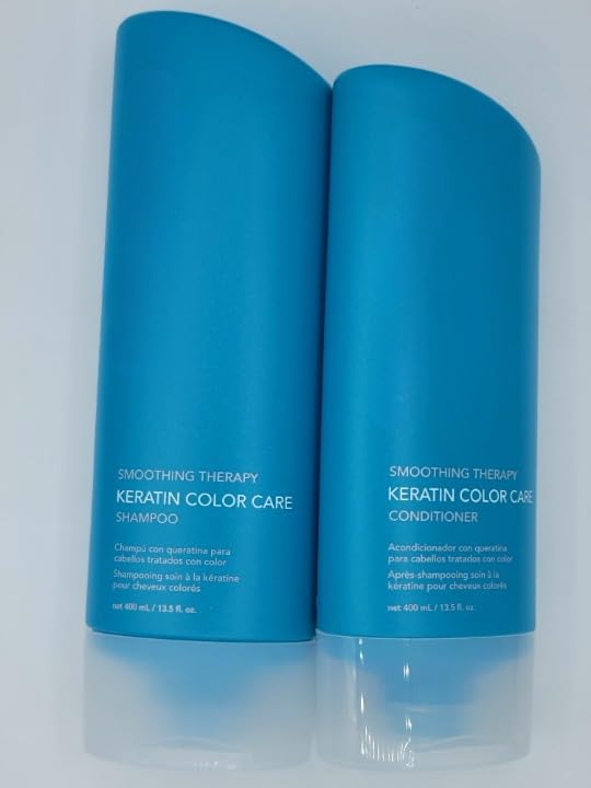 MOMNPNPH Keratin Color Care Shampoo bottle promotes smoothness for color-treated hair.